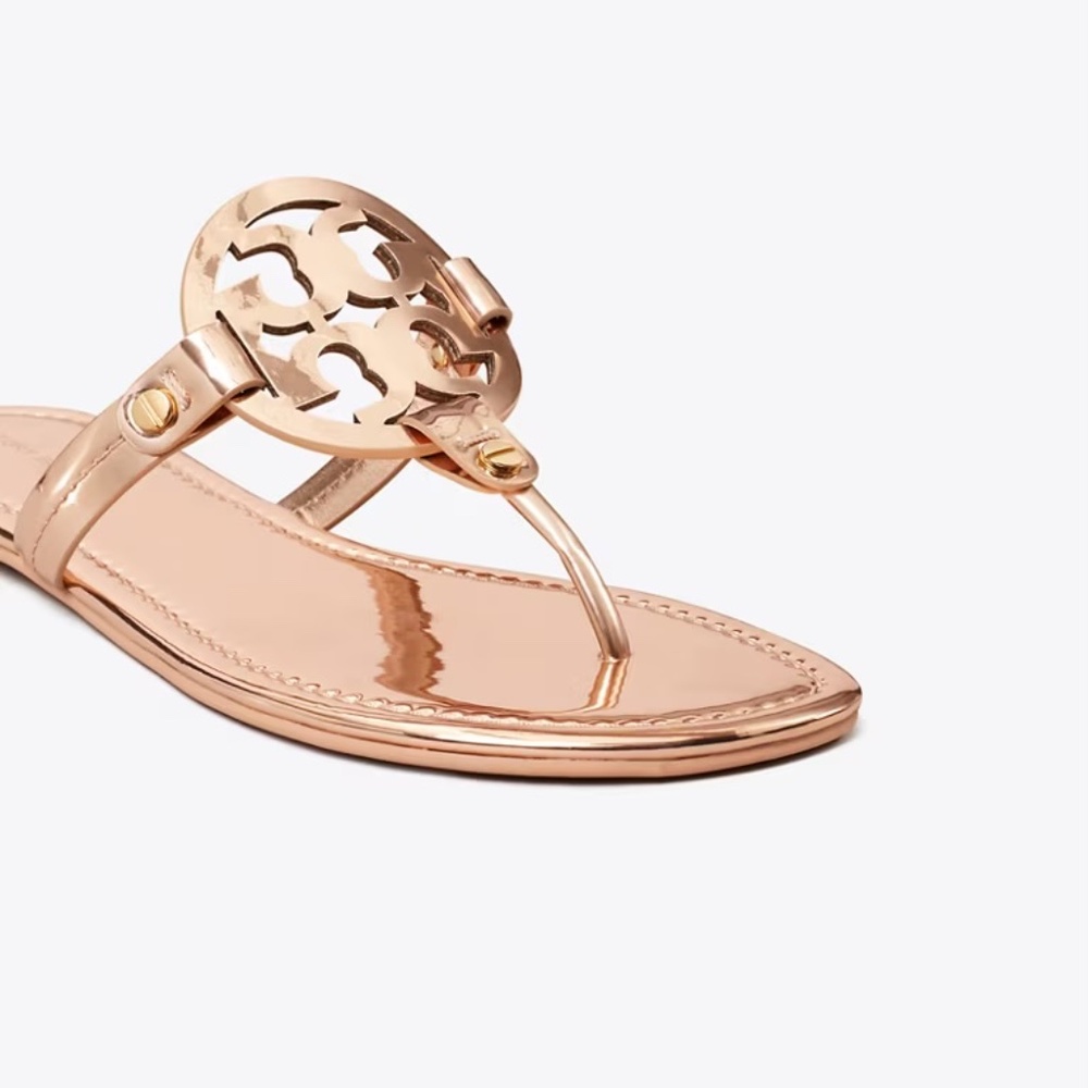 NIB  Tory Burch MILLER METALLIC SANDAL Rose Gold